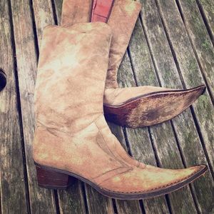 Tan / Camel Suede Italian Boots